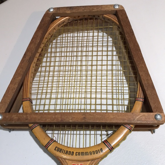 Antique Cortland Commander Wooden Tennis Racket - Picture 5 of 10